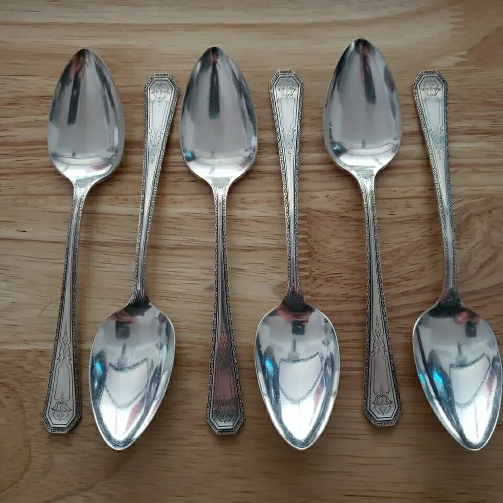 JC Penney Co Set of 6 Teaspoons Vintage Silver Tone 6